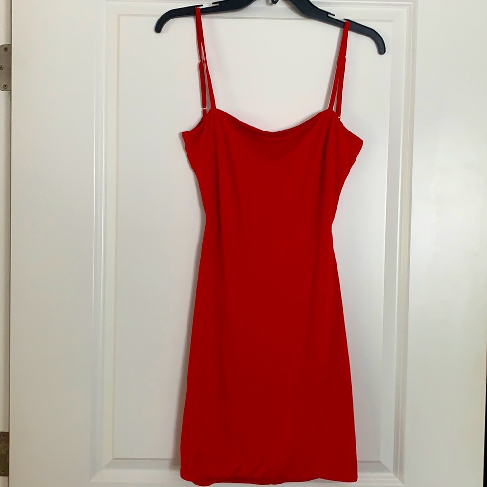 Red mini dress